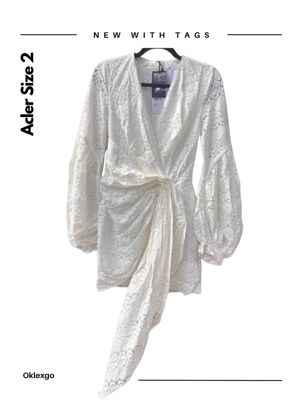 Acler Hanley Lace Wrap Dress — Ivory | Size US 2 | NWT